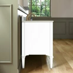 WOODBRIDGE Roma 61"x22"x38" Solid Wood Bath Vanity In White With Gold Hardware And Carrara Engineered Stone Composite Vanity Top With 3 Pre-Drilled Holes, Roma-6021-White+CALAVT6122D-8 -Woodbridgebath Shop 20220830145313W5OMVZV1 thumb 600x600