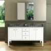 WOODBRIDGE Roma 61"x22"x38" Solid Wood Bath Vanity In White With Gold Hardware And Dark Gray Engineered Stone Composite Vanity Top With 3 Pre-Drilled Holes, Roma-6021-White+DGVT6122D-8 -Woodbridgebath Shop 20220830145525W5OMVZV1 thumb 600x600