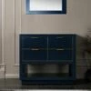 WOODBRIDGE Venice 36"x21"x33" Solid Wood Bath Vanities Cabinet Only With Drawersin Navy Blue And Gold Hardware, Venice-3621-Navy Blue-G -Woodbridgebath Shop 20220902101707W5OMVZV1 thumb 600x600