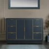 WOODBRIDGE Venice 48"x21"x33" Solid Wood Bath Vanities Cabinet Only With Drawers In Grey And Gold Hardware, Venice-4821-Grey-G
