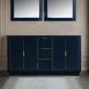 WOODBRIDGE Venice 60"x21"x33" Solid Wood Bath Vanities Cabinet Only With Center Drawers In Navy Blue And Gold Hardware, Venice-6021D-Navy Blue-G -Woodbridgebath Shop 20220902104836W5OMVZV1 thumb 600x600