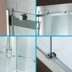 WOODBRIDGE Frameless Shower Doors 56-60" Width X 76"Height With 5/16"(8mm) Clear Tempered Glass, 2 Ways Opening & Double Sliding In Brushed Nickel Finish -Woodbridgebath Shop 20220909225548W5OMVZV1 thumb 600x600