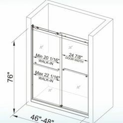 WOODBRIDGE Frameless Bathtub Shower Doors 46-48" Width X76"Height With 5/16"(8mm) Clear Tempered Glass, 2 Ways Opening & Double Sliding In Brushed Nickel Finish -Woodbridgebath Shop 20220909232817W5OMVZV1 thumb 600x600