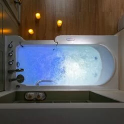 WOODBRIDGE 60 In. X 30 In. Right Hand Walk-In Air & Whirlpool Jets Hot Tub With Quick Fill Faucet With Hand Shower, White High Glass Acrylic Tub With Computer Control Panel, WB603038R -Woodbridgebath Shop 20220927094722W5OMVZV1 thumb 600x600