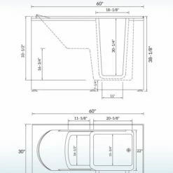 WOODBRIDGE 60 In. X 30 In. Right Hand Walk-In Air & Whirlpool Jets Hot Tub With Quick Fill Faucet With Hand Shower, White High Glass Acrylic Tub With Computer Control Panel, WB603038R -Woodbridgebath Shop 20220927094732W5OMVZV1 thumb 600x600