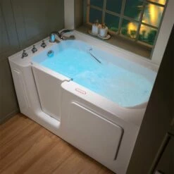 WOODBRIDGE 60 In. X 30 In. Left Hand Walk-In Air & Whirlpool Jets Hot Tub With Quick Fill Faucet With Hand Shower, White High Glass Acrylic Tub With Computer Control Panel, WB603038L -Woodbridgebath Shop 20220927101549W5OMVZV1 thumb 600x600