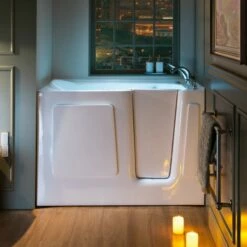 WOODBRIDGE 54 In. X 30 In. Right Hand Walk-In Air & Whirlpool Jets Hot Tub With Quick Fill Faucet With Hand Shower, White High Glass Acrylic Tub With Computer Control Panel, WB543038R -Woodbridgebath Shop 20220927103442W5OMVZV1 thumb 600x600