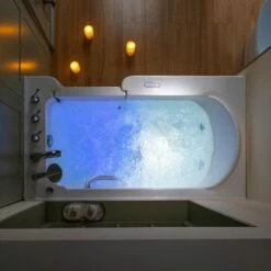 WOODBRIDGE 54 In. X 30 In. Right Hand Walk-In Air & Whirlpool Jets Hot Tub With Quick Fill Faucet With Hand Shower, White High Glass Acrylic Tub With Computer Control Panel, WB543038R -Woodbridgebath Shop 20220927103612W5OMVZV1 thumb 600x600