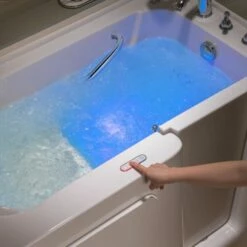 WOODBRIDGE 54 In. X 30 In. Right Hand Walk-In Air & Whirlpool Jets Hot Tub With Quick Fill Faucet With Hand Shower, White High Glass Acrylic Tub With Computer Control Panel, WB543038R -Woodbridgebath Shop 20220927103630W5OMVZV1 thumb 600x600