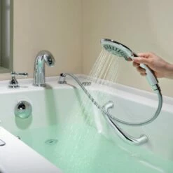 WOODBRIDGE 54 In. X 30 In. Left Hand Walk-In Air & Whirlpool Jets Hot Tub With Quick Fill Faucet With Hand Shower, White High Glass Acrylic Tub With Computer Control Panel, WB543038L -Woodbridgebath Shop 20220927105340W5OMVZV1 thumb 600x600