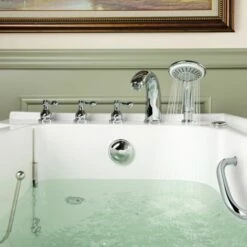 WOODBRIDGE 54 In. X 30 In. Left Hand Walk-In Air & Whirlpool Jets Hot Tub With Quick Fill Faucet With Hand Shower, White High Glass Acrylic Tub With Computer Control Panel, WB543038L -Woodbridgebath Shop 20220927105346W5OMVZV1 thumb 600x600