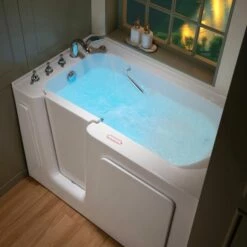 WOODBRIDGE 54 In. X 30 In. Left Hand Walk-In Air & Whirlpool Jets Hot Tub With Quick Fill Faucet With Hand Shower, White High Glass Acrylic Tub With Computer Control Panel, WB543038L -Woodbridgebath Shop 20220927105433W5OMVZV1 thumb 600x600