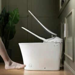 WOODBRIDGE LT610 One Piece Elongated Smart Toilet Bidet With Massage Washing, Auto Open And Close Seat And Lid, Auto Flush, Heated Seat And Integrated Multi Function Remote Control, White -Woodbridgebath Shop 20221011154000W5OMVZV1 thumb 600x600