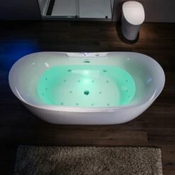Best Seller WOODBRIDGE 72" X 35-3/8" Whirlpool Water Jetted And Air Bubble Freestanding Heated Soaking Combination Bathtub With LED Control Panel , BJ400 -Woodbridgebath Shop 20221020111558W5OMVZV1 thumb 600x600