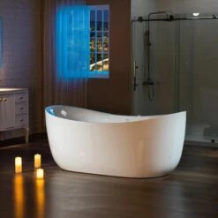 Best Seller WOODBRIDGE 72" X 35-3/8" Whirlpool Water Jetted And Air Bubble Freestanding Heated Soaking Combination Bathtub With LED Control Panel , BJ400 -Woodbridgebath Shop 20221020111720W5OMVZV1 thumb 600x600