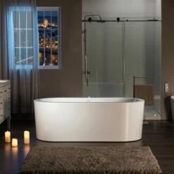 WOODBRIDGE 66-1/2" X 31-7/8" Whirlpool Water Jetted And Air Bubble Freestanding Heated Soaking Combination Bathtub, BJ200 -Woodbridgebath Shop 20221020120236W5OMVZV1 thumb 600x600
