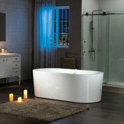 WOODBRIDGE 66-1/2" X 31-7/8" Whirlpool Water Jetted And Air Bubble Freestanding Heated Soaking Combination Bathtub, BJ200 -Woodbridgebath Shop 20221020120245W5OMVZV1 thumb 600x600