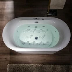 WOODBRIDGE 59" X 31-1/2" Whirlpool Water Jetted And Air Bubble Freestanding Heated Soaking Combination Bathtub With LED Control Panel , BJ100 -Woodbridgebath Shop 20221020140122W5OMVZV1 thumb 600x600