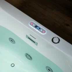 WOODBRIDGE 59" X 31-1/2" Whirlpool Water Jetted And Air Bubble Freestanding Heated Soaking Combination Bathtub With LED Control Panel , BJ100 -Woodbridgebath Shop 20221020140554W5OMVZV1 thumb 600x600
