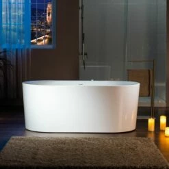 WOODBRIDGE 59" X 31-1/2" Whirlpool Water Jetted And Air Bubble Freestanding Heated Soaking Combination Bathtub With LED Control Panel , BJ100 -Woodbridgebath Shop 20221020140743W5OMVZV1 thumb 600x600