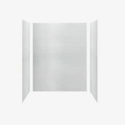 WOODBRIDGE Solid Surface 3-Panel Shower Wall Kit, 36-in L X 60-in W X 75-in H, Staggered Brick Pattern, High Gloss White Finish -Woodbridgebath Shop 20221025141501W5OMVZV1 thumb 600x600