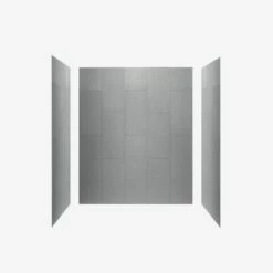 WOODBRIDGE Solid Surface 3-Panel Shower Wall Kit, 36-in L X 60-in W X 75-in H, Stacked Block In A Staggered Vertical Pattern. Matte Grey Finish -Woodbridgebath Shop 20221025142104W5OMVZV1 thumb 600x600