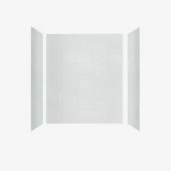 WOODBRIDGE Solid Surface 3-Panel Shower Wall Kit, 36-in L X 60-in W X 75-in H, Stacked Block In A Staggered Vertical Pattern. Matte White Finish -Woodbridgebath Shop 20221025142352W5OMVZV1 thumb 600x600