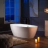 WOODBRIDGE 71" Acrylic Freestanding Bathtub Contemporary Soaking Tub With Brushed Nickel Overflow And Drain,White Tub,B1538-B/N-Drain&O -Woodbridgebath Shop 20221128144016W5OMVZV1 thumb 600x600