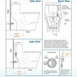 WOODBRIDGE One Piece, 1.28 GPF Dual, Chair Height, Water Sensed, 1000 Gram MaP Flushing Score Toilet With Matte Black Button T0001-MB, White (2 -Pack) -Woodbridgebath Shop 20221207151418W5OMVZV1 thumb 600x600