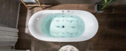 Best Seller WOODBRIDGE 72" X 35-3/8" Whirlpool Water Jetted And Air Bubble Freestanding Heated Soaking Combination Bathtub With LED Control Panel , BJ400 -Woodbridgebath Shop 20230112143643KWJ0AIEY