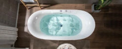 Best Seller WOODBRIDGE 72" X 35-3/8" Whirlpool Water Jetted And Air Bubble Freestanding Heated Soaking Combination Bathtub With LED Control Panel , BJ400 -Woodbridgebath Shop 20230112143643UDMGA3P4