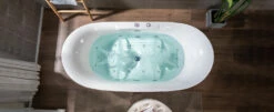 Best Seller WOODBRIDGE 72" X 35-3/8" Whirlpool Water Jetted And Air Bubble Freestanding Heated Soaking Combination Bathtub With LED Control Panel , BJ400 -Woodbridgebath Shop 20230112143643XWKC1HC9
