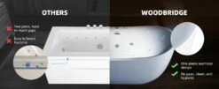 Best Seller WOODBRIDGE 72" X 35-3/8" Whirlpool Water Jetted And Air Bubble Freestanding Heated Soaking Combination Bathtub With LED Control Panel , BJ400 -Woodbridgebath Shop 20230112144148FSXYFDJ7