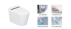 Best Seller WOODBRIDGE B0990S One Piece Elongated Smart Toilet Bidet With Auto Open & Close, Auto Flush, Foot Sensor Flush, LED Temperature Display, Heated Seat And Integrated Multi Function Remote Control, White -Woodbridgebath Shop 20230113145907VDCSDS1Y