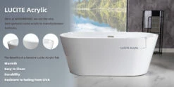 WOODBRIDGE 60-Inch Contemporary Alcove Acrylic Bathtub With Right Hand Drain And Overflow Holes, White -Woodbridgebath Shop 20230208202655I2E8JTVC