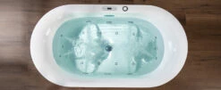 WOODBRIDGE 59" X 31-1/2" Whirlpool Water Jetted And Air Bubble Freestanding Heated Soaking Combination Bathtub With LED Control Panel , BJ100 -Woodbridgebath Shop 20230210102756G5SFLN81