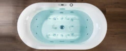WOODBRIDGE 59" X 31-1/2" Whirlpool Water Jetted And Air Bubble Freestanding Heated Soaking Combination Bathtub With LED Control Panel , BJ100 -Woodbridgebath Shop 20230210102756JKSHNZ01