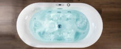 WOODBRIDGE 59" X 31-1/2" Whirlpool Water Jetted And Air Bubble Freestanding Heated Soaking Combination Bathtub With LED Control Panel , BJ100 -Woodbridgebath Shop 20230210102756TD5STRF8