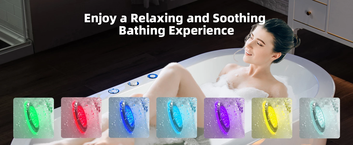 WOODBRIDGE 66-1/2" X 31-7/8" Whirlpool Water Jetted And Air Bubble Freestanding Heated Soaking Combination Bathtub, BJ200 22 WOODBRIDGE 66-1/2" X 31-7/8" Whirlpool Water Jetted And Air Bubble Freestanding Heated Soaking Combination Bathtub, BJ200 - Image 20