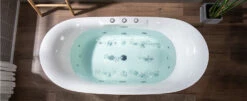 WOODBRIDGE 71" X 31-1/2" Whirlpool Water Jetted And Air Bubble Freestanding Heated Soaking Combination Bathtub, BJ300 -Woodbridgebath Shop 20230210110508CW4F3LJ6