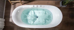 WOODBRIDGE 71" X 31-1/2" Whirlpool Water Jetted And Air Bubble Freestanding Heated Soaking Combination Bathtub, BJ300 -Woodbridgebath Shop 20230210110508QFTALR6V