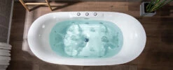WOODBRIDGE 71" X 31-1/2" Whirlpool Water Jetted And Air Bubble Freestanding Heated Soaking Combination Bathtub, BJ300 -Woodbridgebath Shop 20230210110508SQ1BLJY1