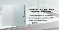 WOODBRIDGE Frameless Bathtub Shower Doors 56-60" Width X 62"Height With 3/8"(10mm) Clear Tempered Glass In Brushed Nickel Finish -Woodbridgebath Shop 20230216142523XP66RUB4