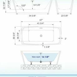 WOODBRIDGE 67" Acrylic Freestanding Double Ended Contemporary Soaking Tub With Brushed Nickel Overflow And Drain Option, White, B1505 -Woodbridgebath Shop 20230216161256W5OMVZV1 thumb 600x600