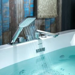 WOODBRIDGE 66-1/2" X 31-7/8" Whirlpool Water Jetted And Air Bubble Freestanding Heated Soaking Combination Bathtub With Tub Filler, BJ200+F0041CH -Woodbridgebath Shop 20230221154717W5OMVZV1 thumb 600x600