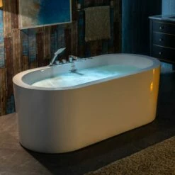 WOODBRIDGE 66-1/2" X 31-7/8" Whirlpool Water Jetted And Air Bubble Freestanding Heated Soaking Combination Bathtub With Tub Filler, BJ200+F0041CH -Woodbridgebath Shop 20230221155023W5OMVZV1 thumb 600x600