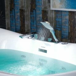 WOODBRIDGE 72" X 35-3/8" Whirlpool Water Jetted And Air Bubble Freestanding Heated Soaking Combination Bathtub With Tub Filler And LED Control Panel , BJ400+F0041CH -Woodbridgebath Shop 20230221160940W5OMVZV1 thumb 600x600