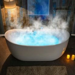 WOODBRIDGE 72" X 35-3/8" Whirlpool Water Jetted And Air Bubble Freestanding Heated Soaking Combination Bathtub With Tub Filler And LED Control Panel , BJ400+F0041CH -Woodbridgebath Shop 20230221161020W5OMVZV1 thumb 600x600