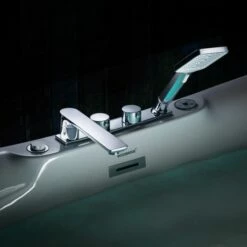 WOODBRIDGE 72" X 35-3/8" Whirlpool Water Jetted And Air Bubble Freestanding Heated Soaking Combination Bathtub With Tub Filler And LED Control Panel , BJ400+F0041CH -Woodbridgebath Shop 20230221161331W5OMVZV1 thumb 600x600