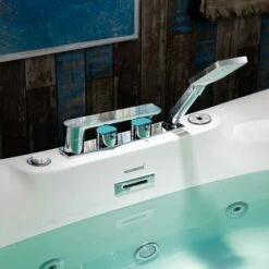 WOODBRIDGE 72" X 35-3/8" Whirlpool Water Jetted And Air Bubble Freestanding Heated Soaking Combination Bathtub With Tub Filler And LED Control Panel , BJ400+F0041CH -Woodbridgebath Shop 20230221161359W5OMVZV1 thumb 600x600